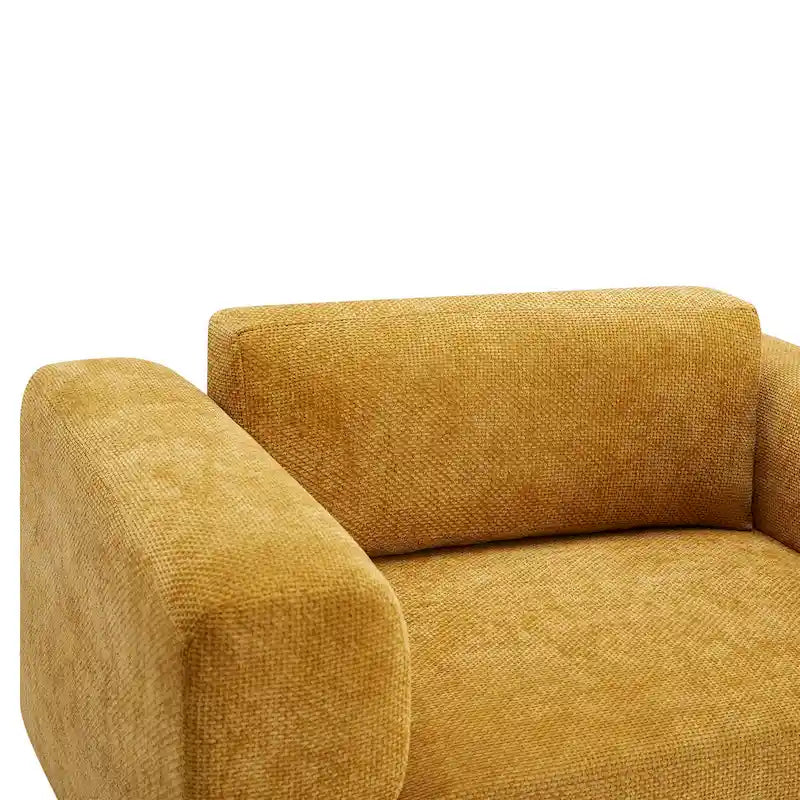 Fauteuil d'appoint en velours tissé avec coussin haute densité