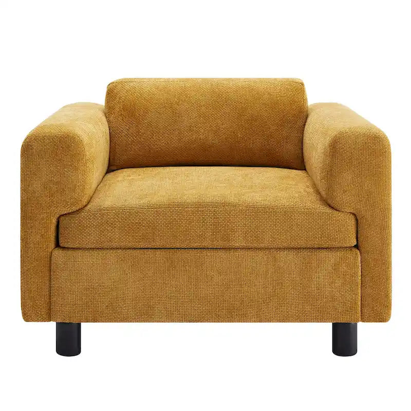 Fauteuil d'appoint en velours tissé avec coussin haute densité