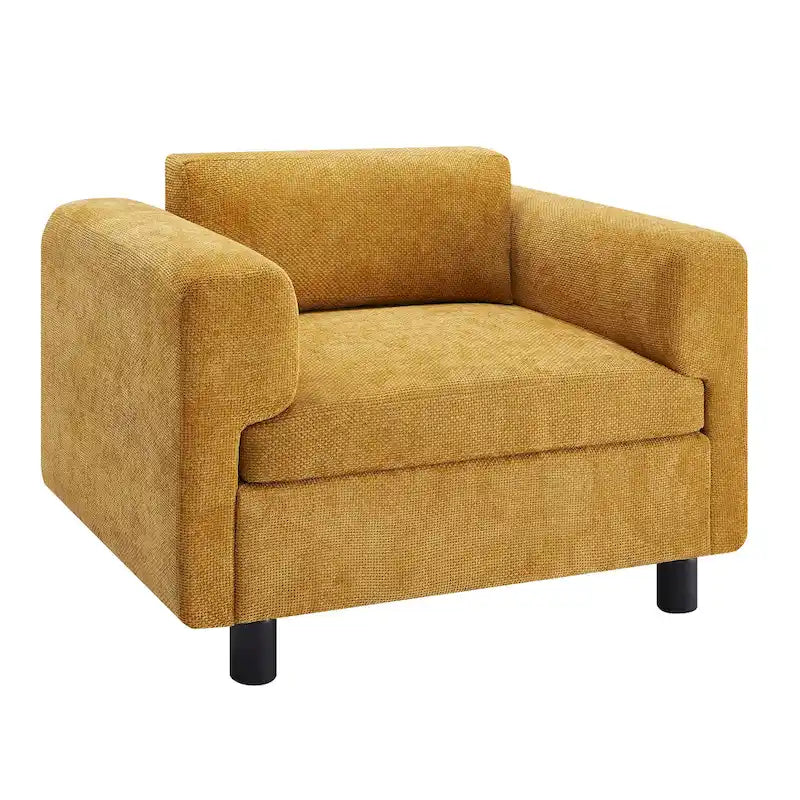 Fauteuil d'appoint en velours tissé avec coussin haute densité