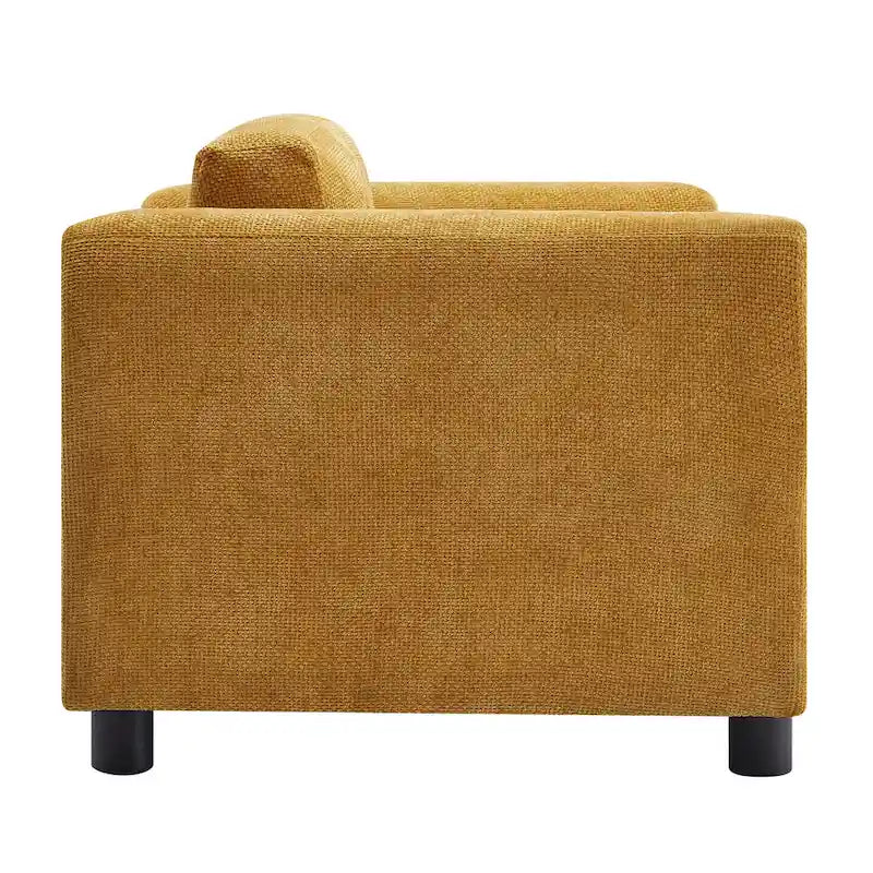 Fauteuil d'appoint en velours tissé avec coussin haute densité