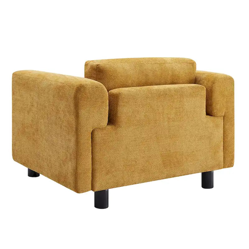Fauteuil d'appoint en velours tissé avec coussin haute densité