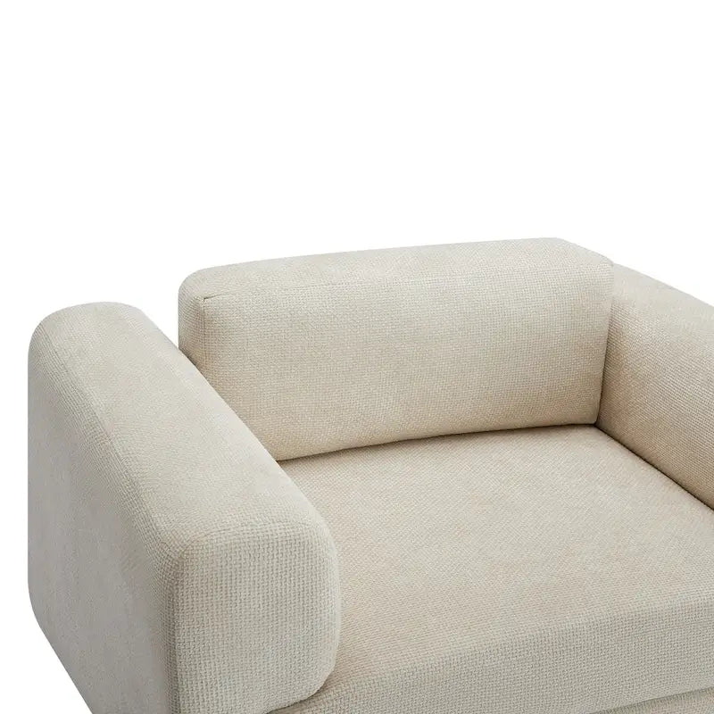 Fauteuil d'appoint en velours tissé avec coussin haute densité