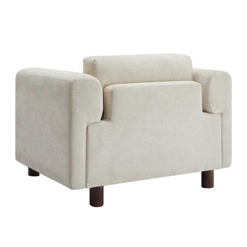 Fauteuil d'appoint en velours tissé avec coussin haute densité