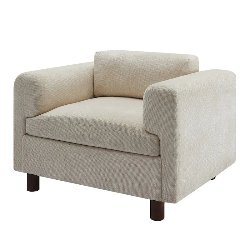 Fauteuil d'appoint en velours tissé avec coussin haute densité