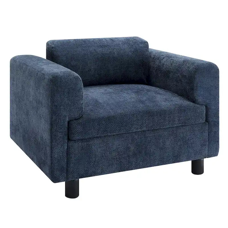 Fauteuil d'appoint en velours tissé avec coussin haute densité