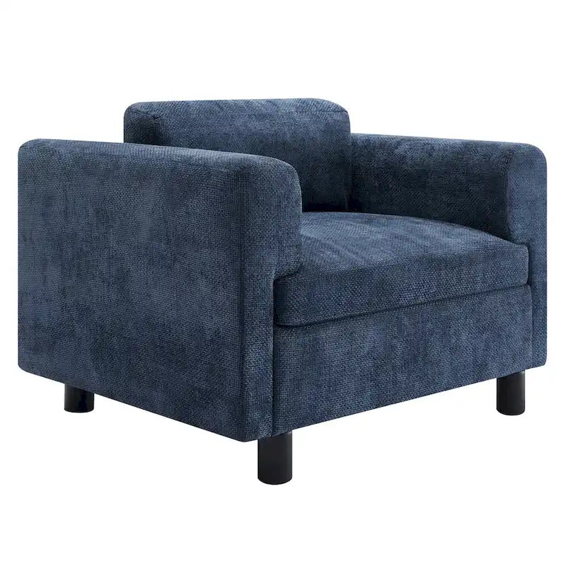 Fauteuil d'appoint en velours tissé avec coussin haute densité