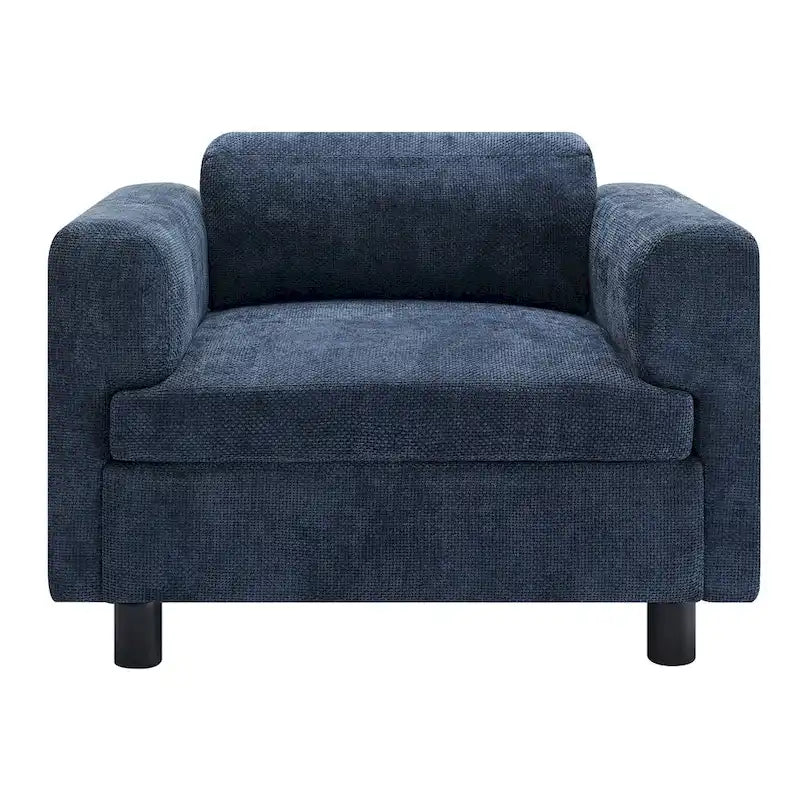 Fauteuil d'appoint en velours tissé avec coussin haute densité