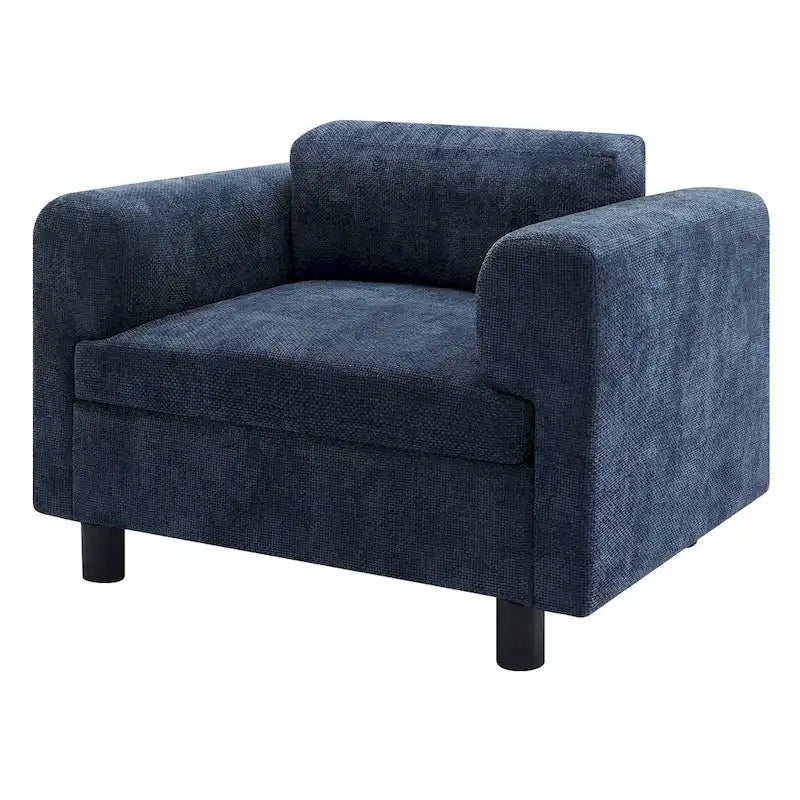 Fauteuil d'appoint en velours tissé avec coussin haute densité