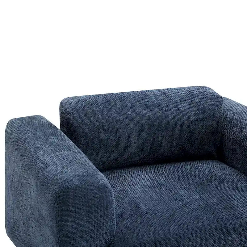 Fauteuil d'appoint en velours tissé avec coussin haute densité