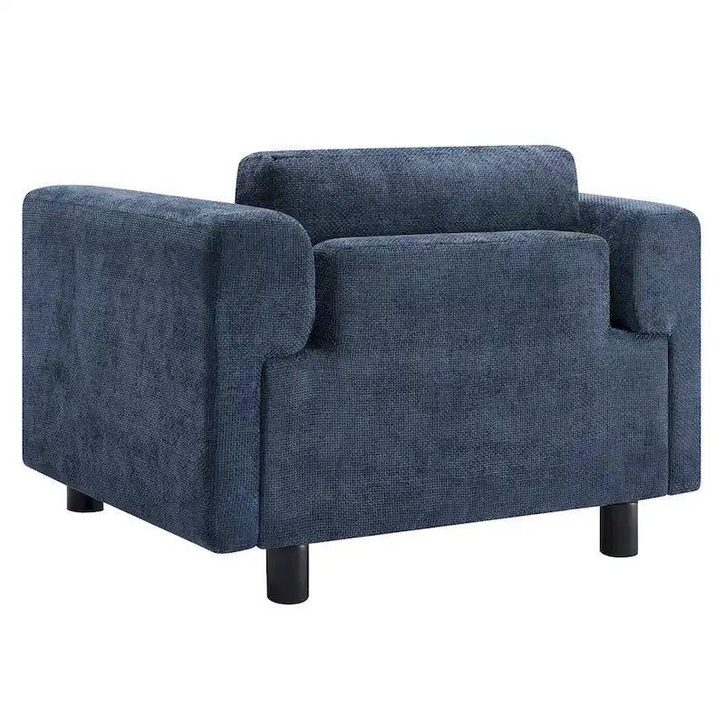 Fauteuil d'appoint en velours tissé avec coussin haute densité