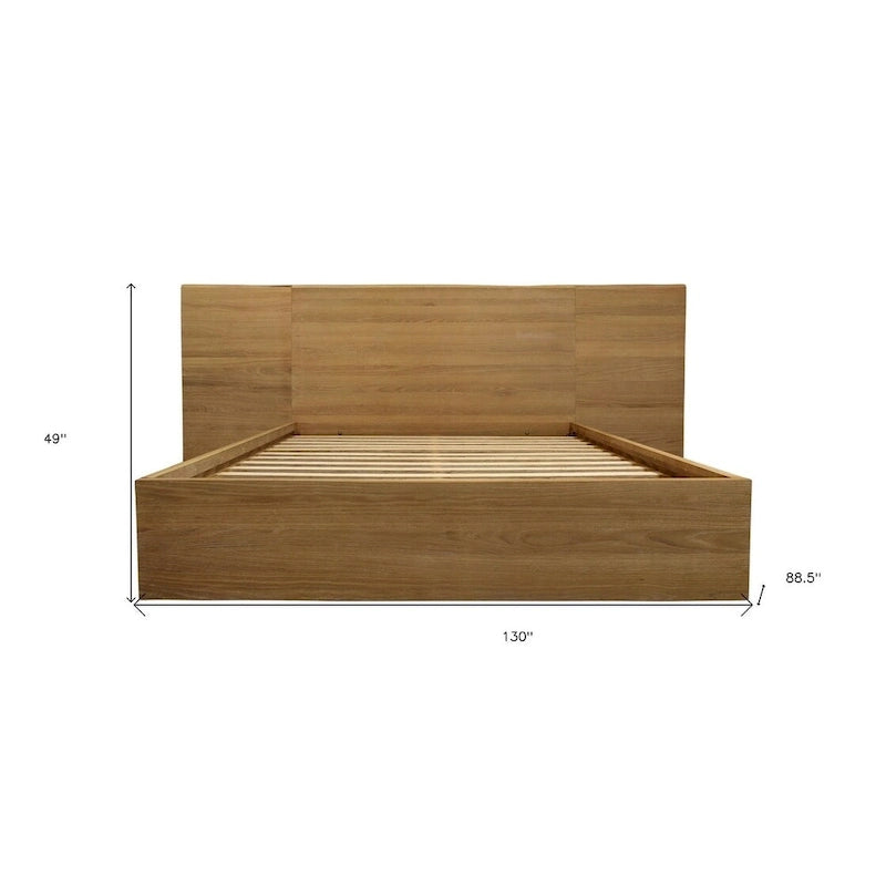 Cadre de lit King en bois naturel