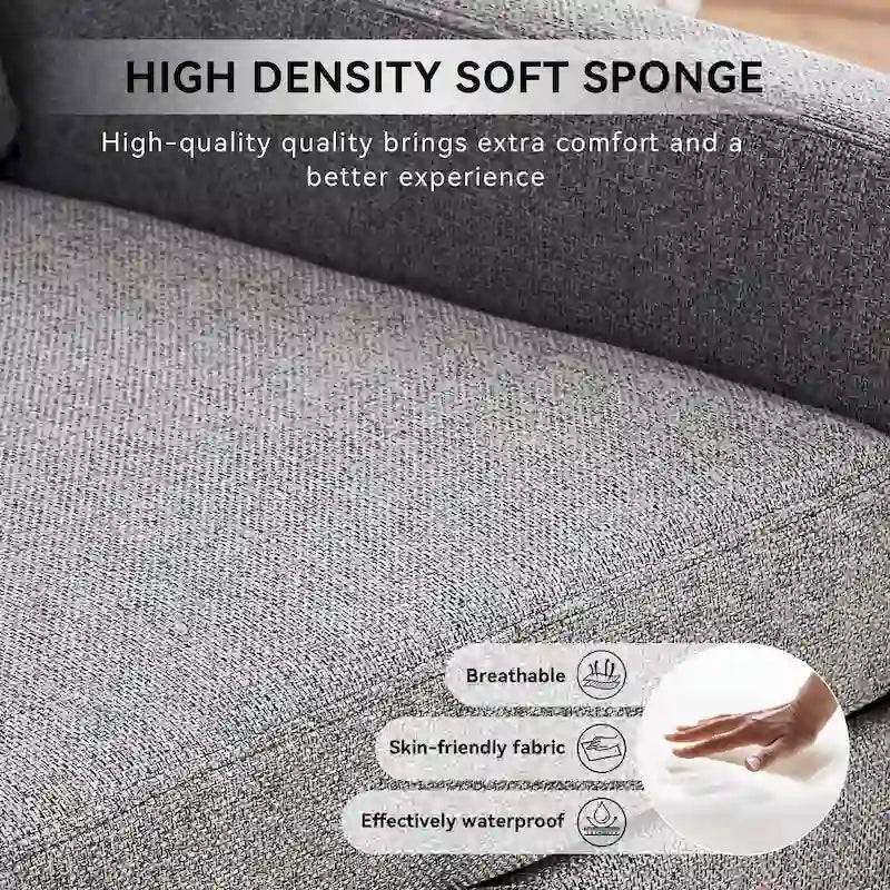 Fauteuil d'appoint moderne en lin avec base pivotante à 360° et clous décoratifs
