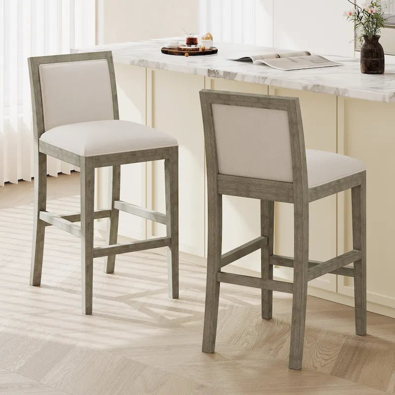 Tabourets de bar rétro, chaises de bar de 77,5 cm rembourrées