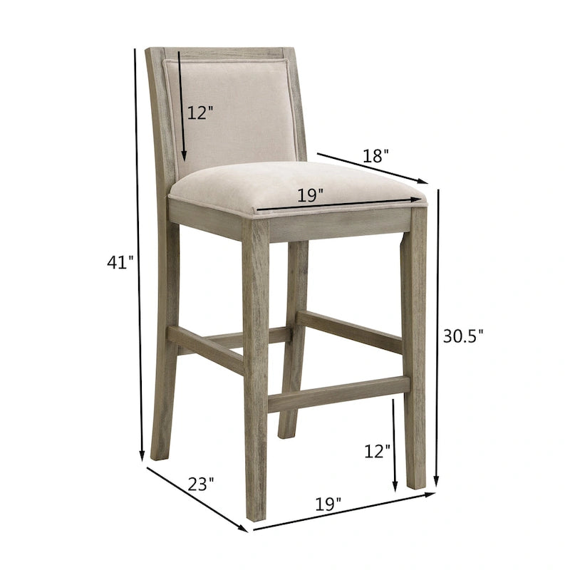 Tabourets de bar rétro, chaises de bar de 77,5 cm rembourrées