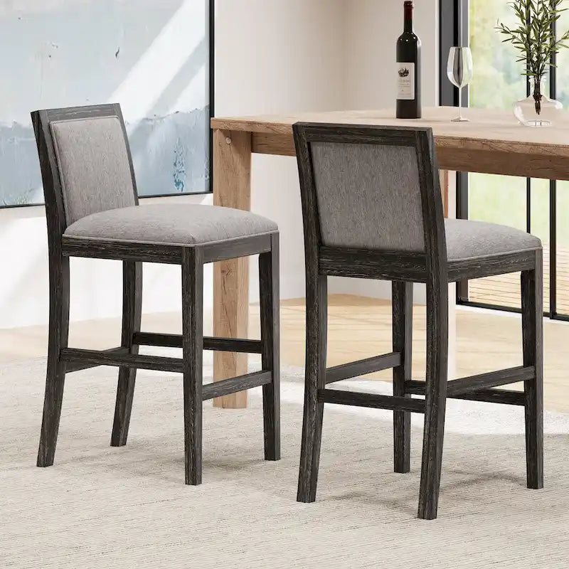 Tabourets de bar rétro, chaises de bar de 77,5 cm rembourrées