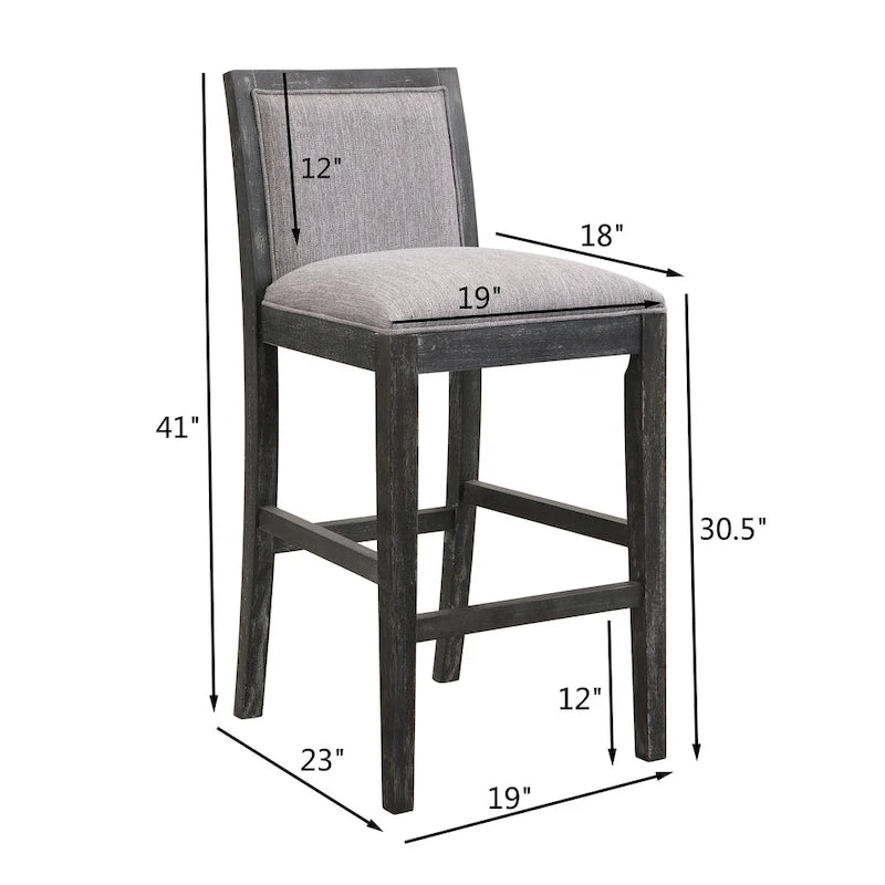 Tabourets de bar rétro, chaises de bar de 77,5 cm rembourrées
