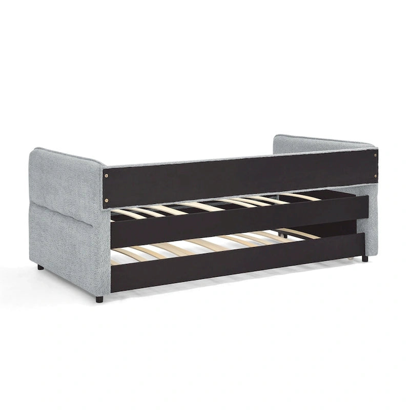 Lit de repos double en bouclette avec lit gigogne