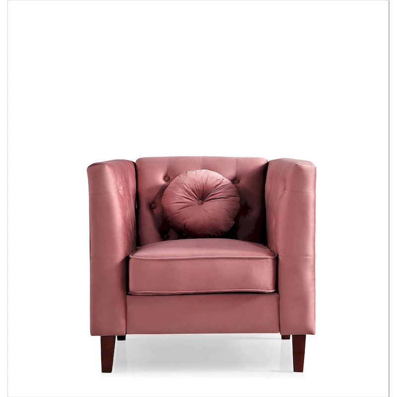 Chaise classique en velours avec pieds en bois