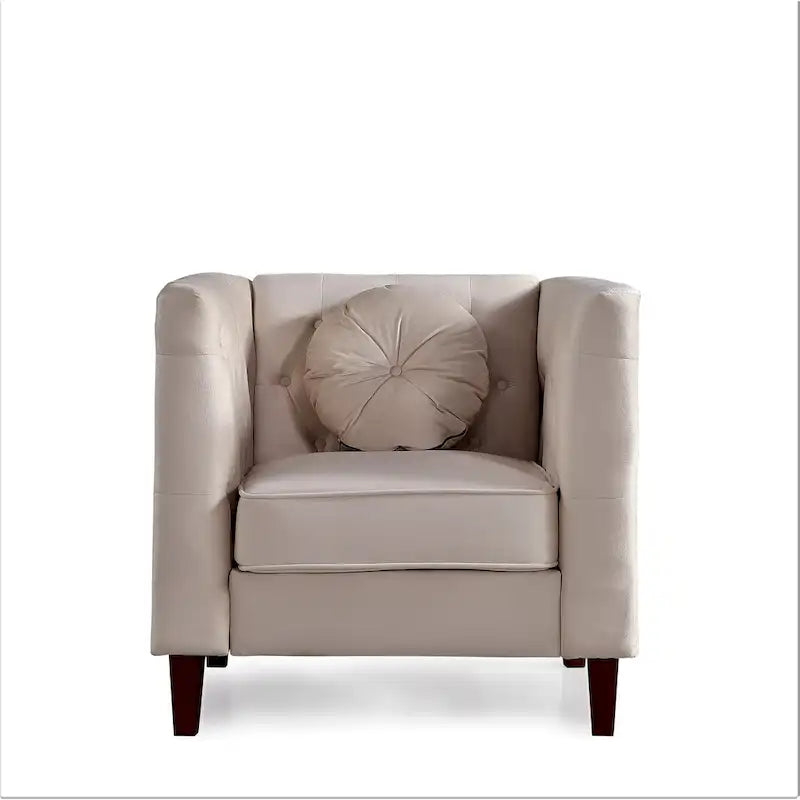 Chaise classique en velours avec pieds en bois