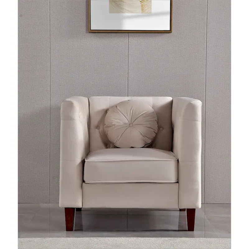 Chaise classique en velours avec pieds en bois