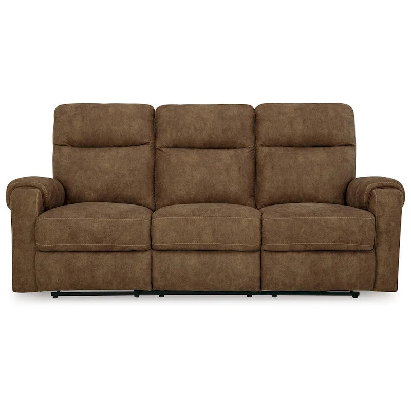 Canapé inclinable manuel, 218 cm, mousse classique, similicuir marron