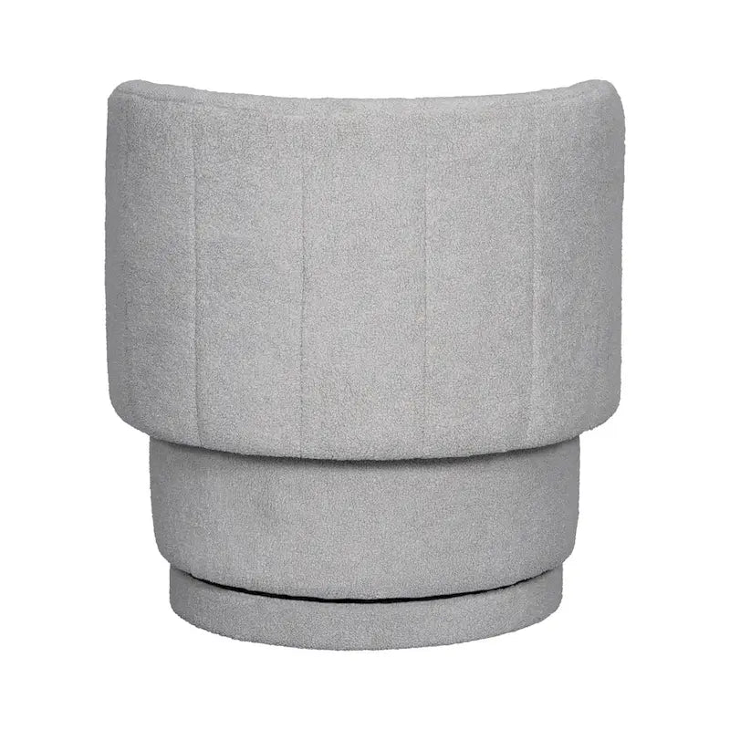 Fauteuil pivotant en tissu bouclé avec rangement intégré, pour salon, gris