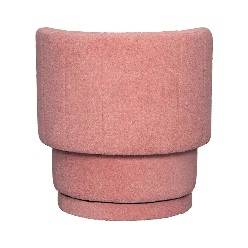 Fauteuil pivotant en tissu bouclé avec rangement intégré, pour salon, gris