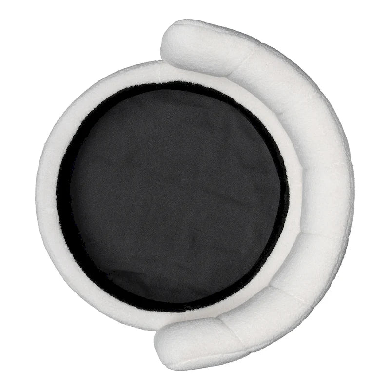 Fauteuil pivotant en tissu bouclé avec rangement intégré, pour salon, gris