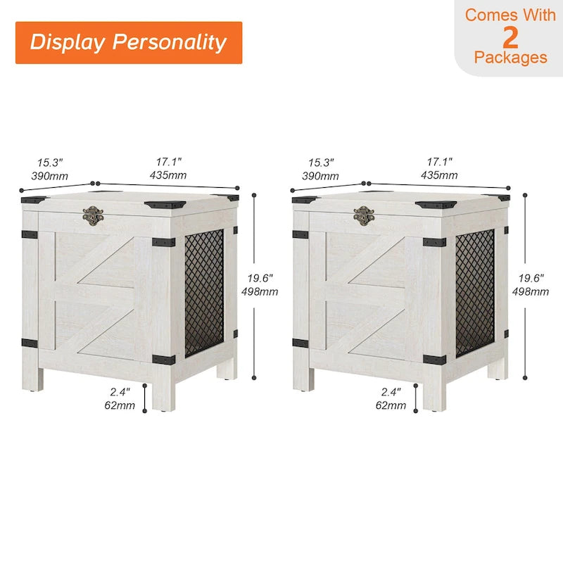 Table d'appoint relevable, table de chevet avec serrure rustique