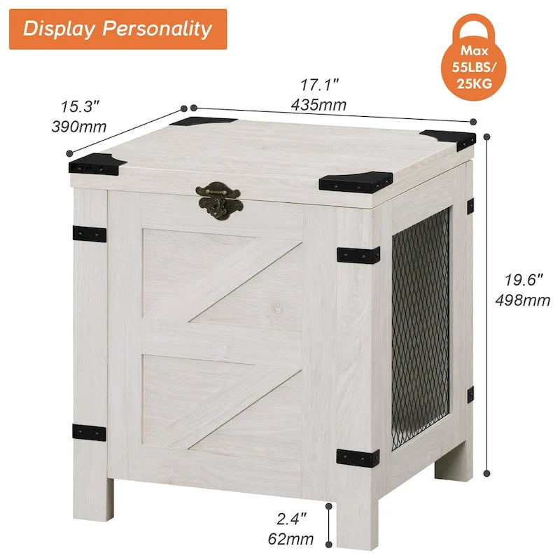 Table d'appoint relevable, table de chevet avec serrure rustique