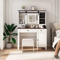 Coiffeuse large avec 4 tiroirs et 1 meuble
