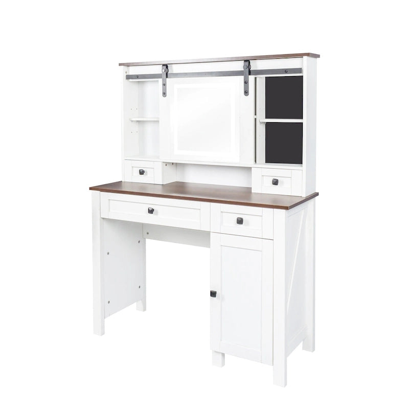 Coiffeuse large avec 4 tiroirs et 1 meuble