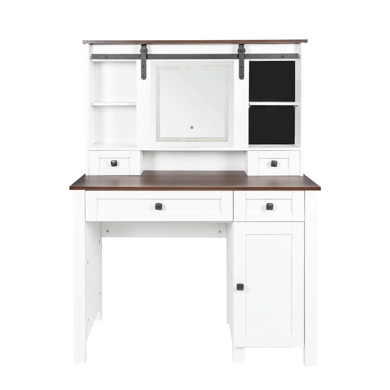 Coiffeuse large avec 4 tiroirs et 1 meuble
