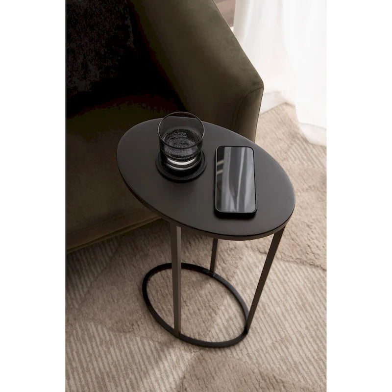 Table d'appoint ovale en métal