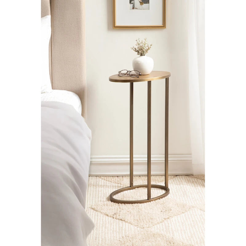 Table d'appoint ovale en métal
