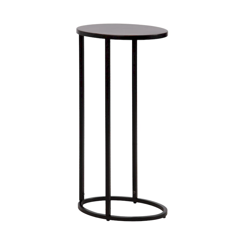 Table d'appoint ovale en métal