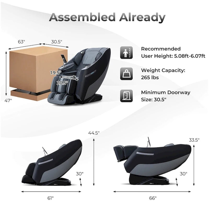 Fauteuil de massage corporel avec suivi lombaire