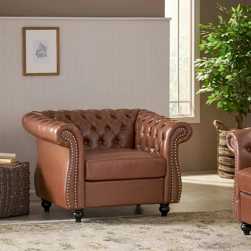 Fauteuil d'appoint capitonné en PU