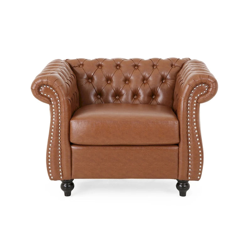 Fauteuil d'appoint capitonné en PU