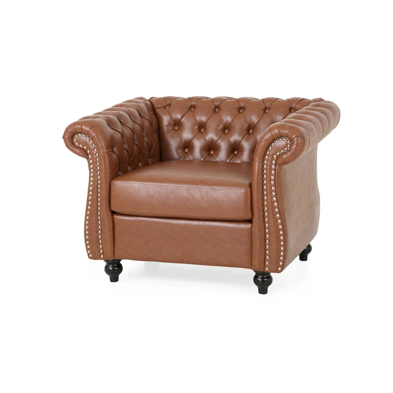 Fauteuil d'appoint capitonné en PU
