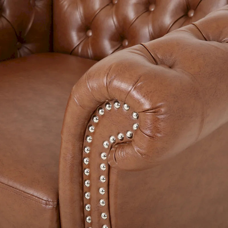 Fauteuil d'appoint capitonné en PU