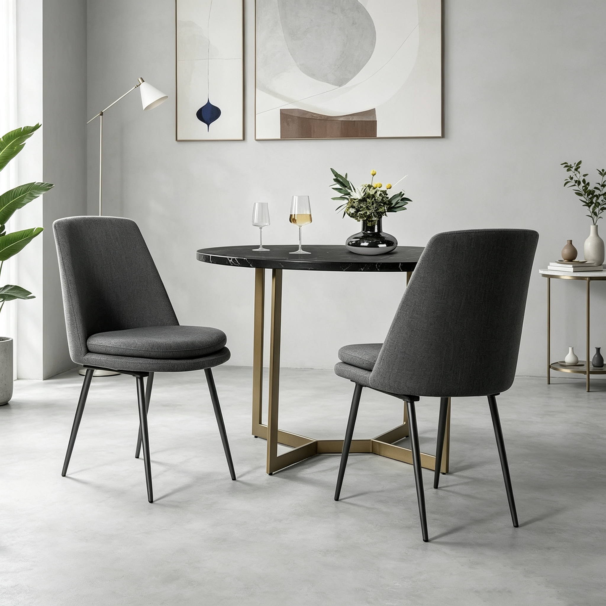 Chaises de salle à manger modernes et contemporaines avec pieds en métal