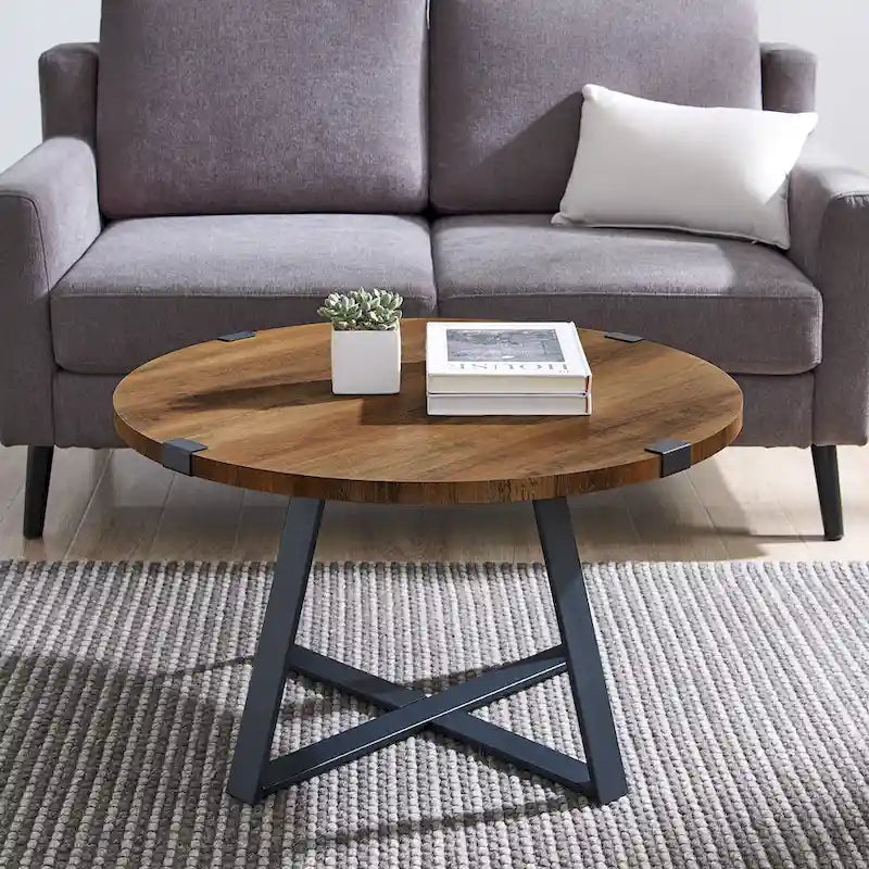 Table basse ronde en métal Wrap