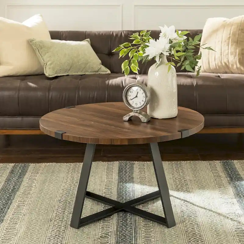 Table basse ronde en métal Wrap