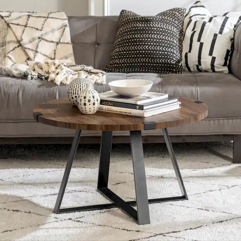 Table basse ronde en métal Wrap
