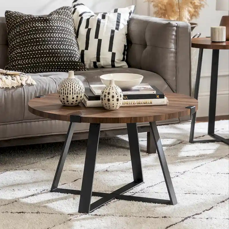Table basse ronde en métal Wrap