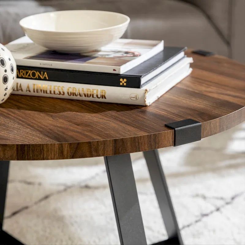 Table basse ronde en métal Wrap
