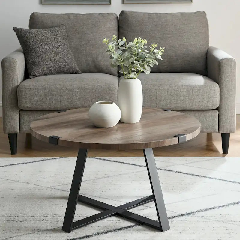 Table basse ronde en métal Wrap