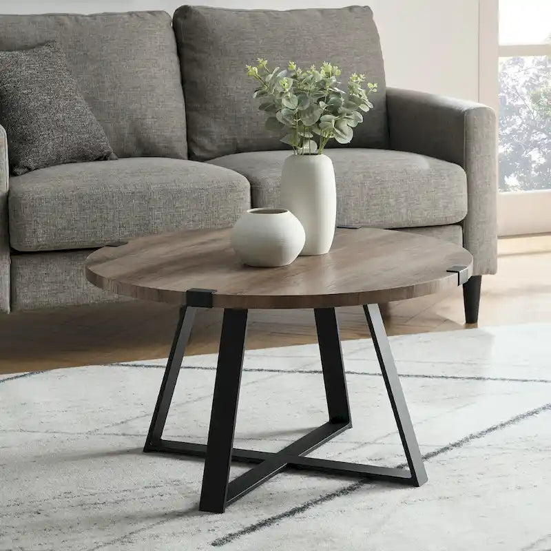 Table basse ronde en métal Wrap