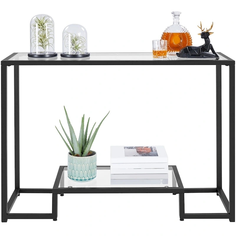 Console de table moderne en verre trempé pour entrée/véranda